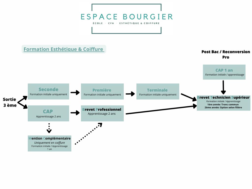 Organigramme des formations du centre